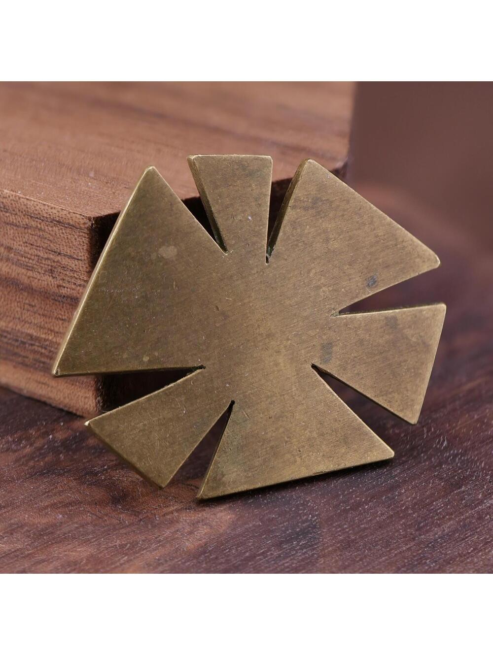 Vintage Peggy Miller Brass Mid-Centurey 1950-60's Maltese Cross Brooch Pin